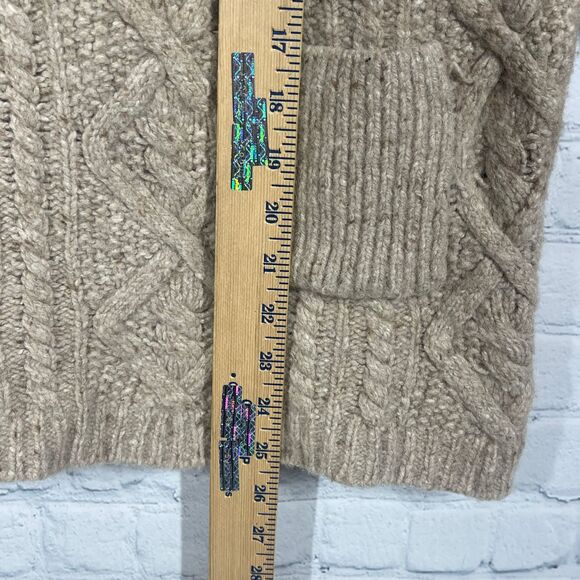Soft Surroundings Sweater Womens Medium Cable Knit Wool Alpaca Cashmere Tan - Picture 8 of 10